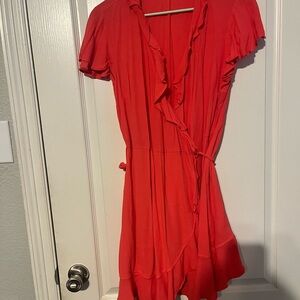 Draper James Red Ruffle Wrap Dress